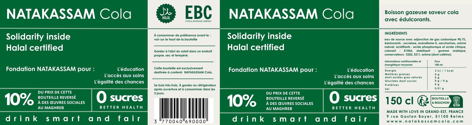 NATAKASSAM Cola, Boisson gazeuse saveur cola avec édulcorants